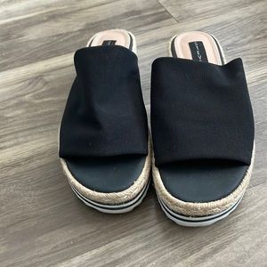 Black espadrille slip on steve madden sandals